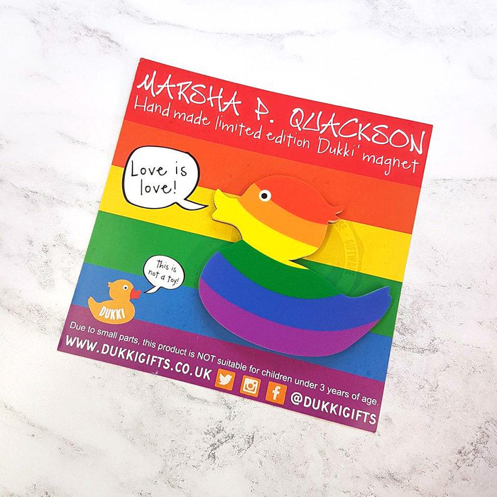 Marsha P Quackson Pride - Acrylic Inlaid Handmade Fridge Magnet