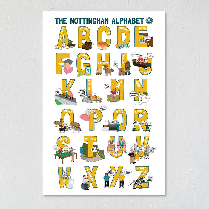 Nottingham Alphabet Poster Print (new design!)