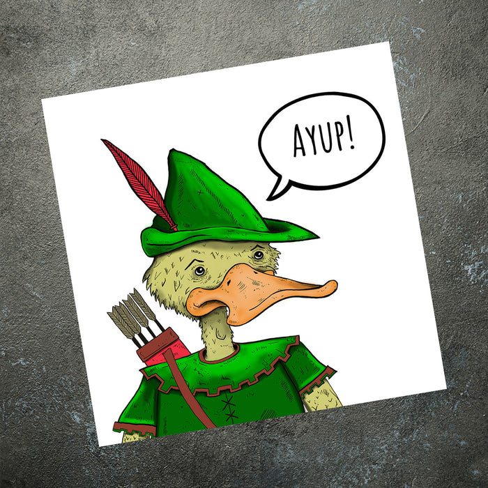 Ayup! Robin Duck Print by Ian Jones