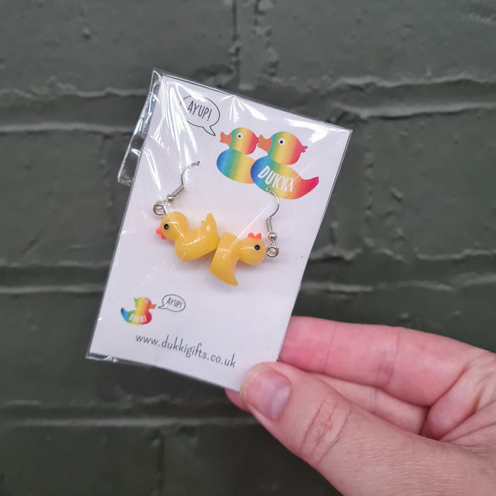 Mini yellow duck earrings