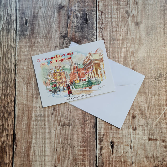 Christmas Greetings From Nottingham Theatre Square Christmas Card