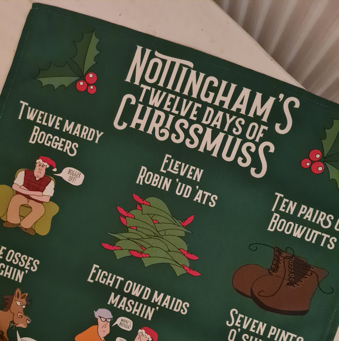 Twelve days of Nottingham Chrissmuss Tea-Towel