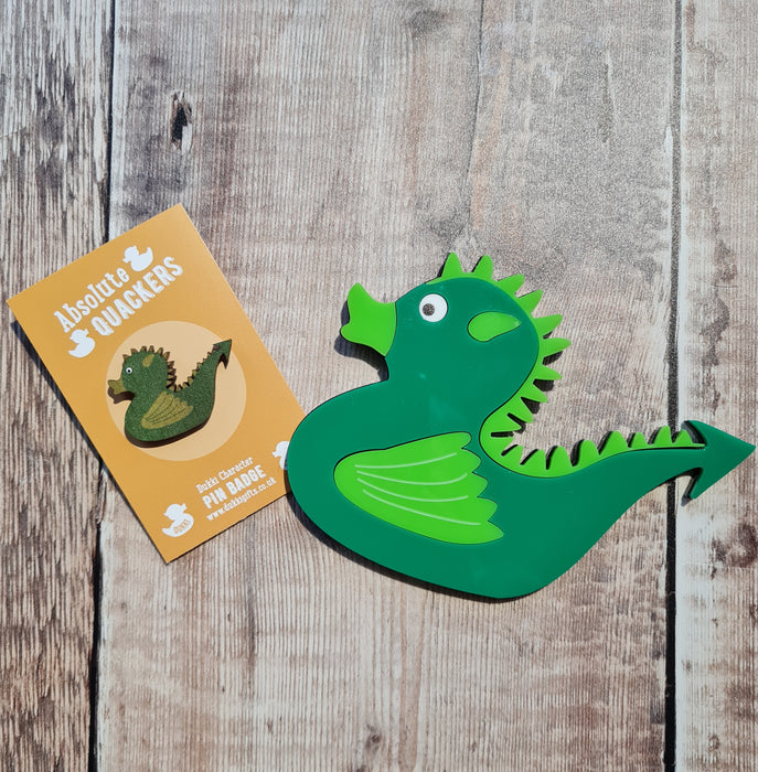 Cecil the Green Dragon Wooden Pin