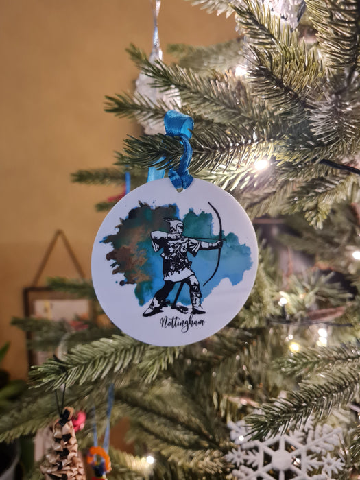 Nottingham Landmarks Watercolour Acrylic Decorations (8cm)