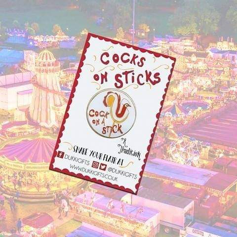 Cock on a Stick Enamel Pin