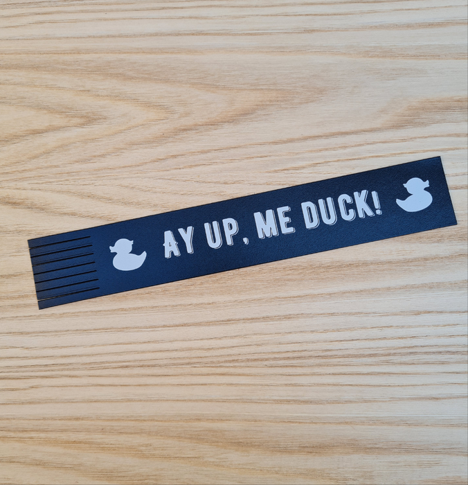 Leather Bookmarks -ayup, me duck!