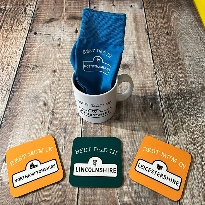 Best Dad or Grandad mug, socks and coaster gift set