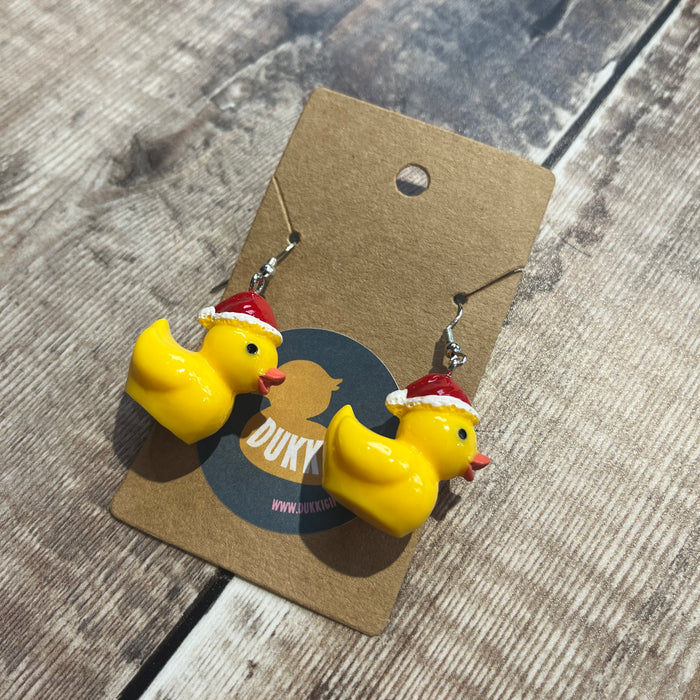 Quirky Santa Duck Earrings