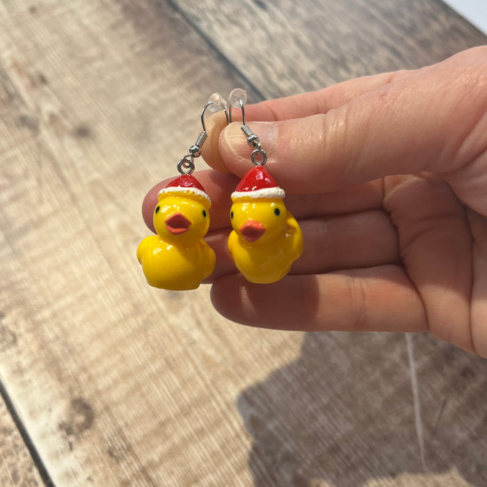 Quirky Santa Duck Earrings