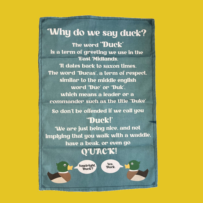 Why do we say duck? Tea towel