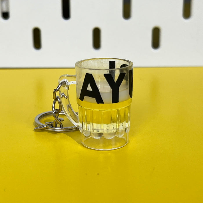 AYUP! mini beer glass keyring