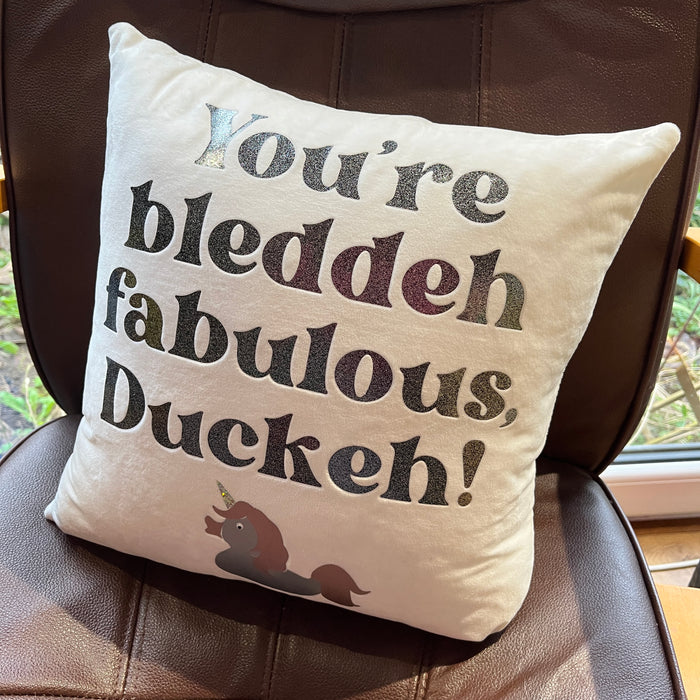 You're bleddeh fabulous Duckeh! Cushion
