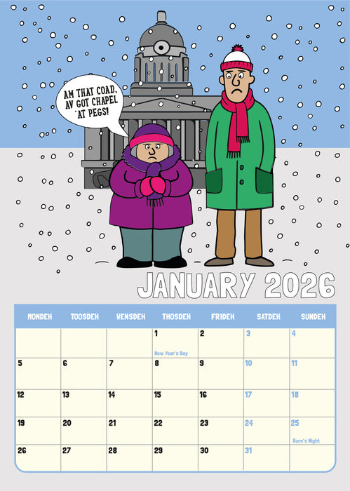 DUKKI 2026 A4 Hanging Calendar