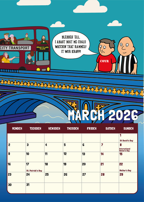 DUKKI 2026 A4 Hanging Calendar