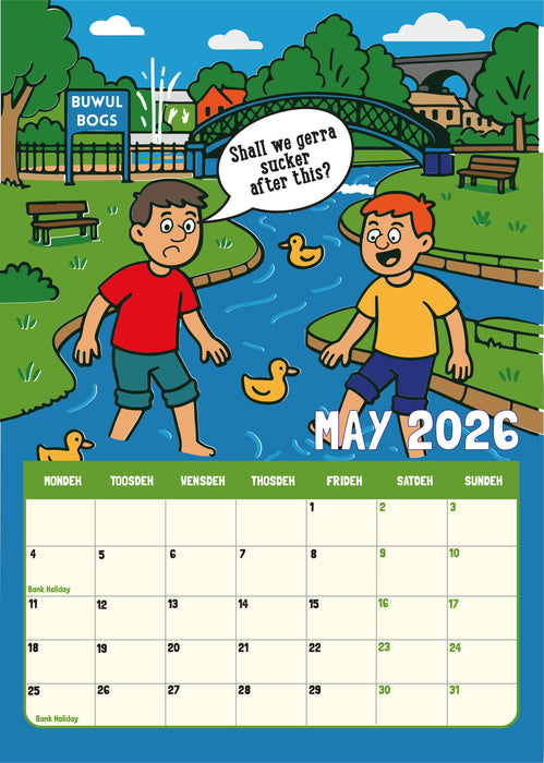 DUKKI 2026 A4 Hanging Calendar