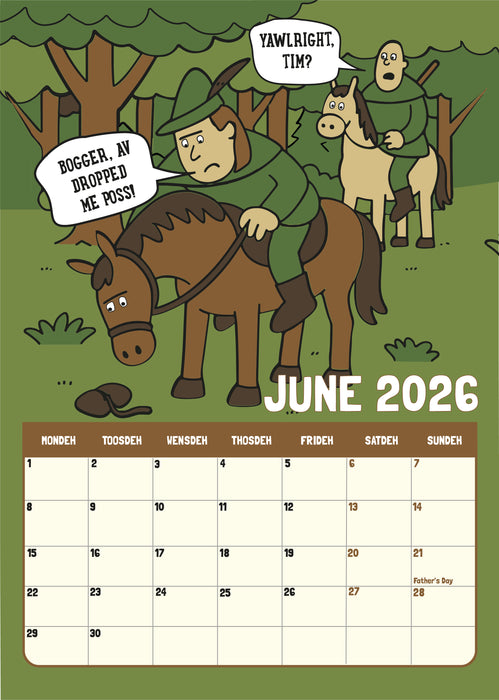 DUKKI 2026 A4 Hanging Calendar
