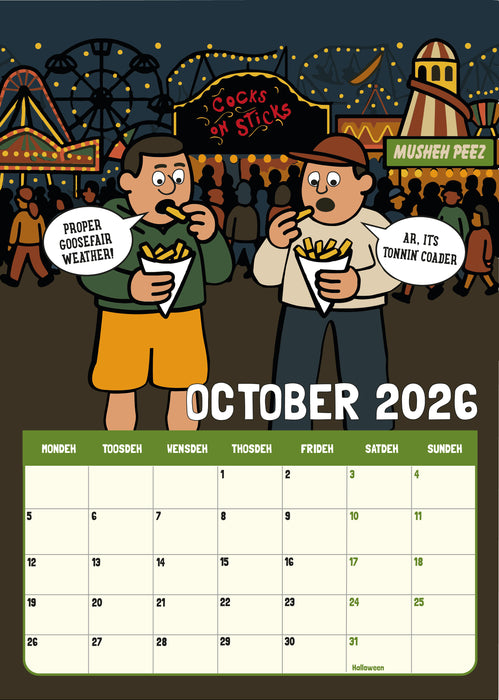 DUKKI 2026 A4 Hanging Calendar