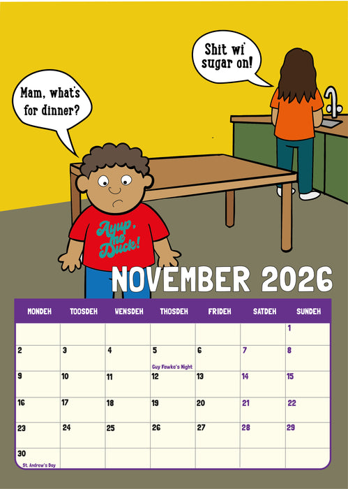 DUKKI 2026 A4 Hanging Calendar