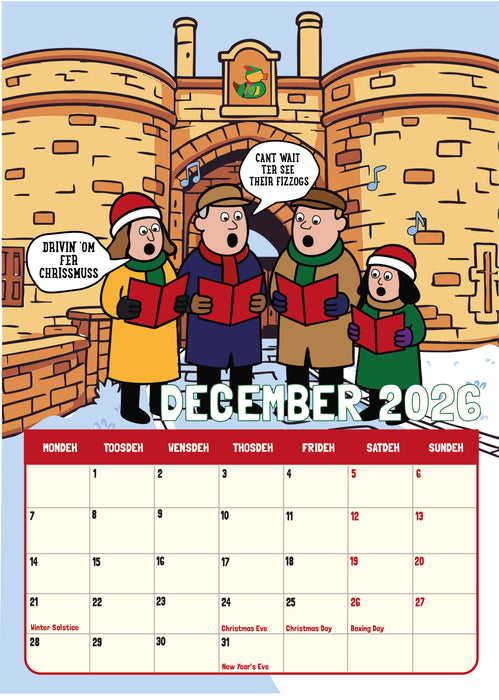 DUKKI 2026 A4 Hanging Calendar