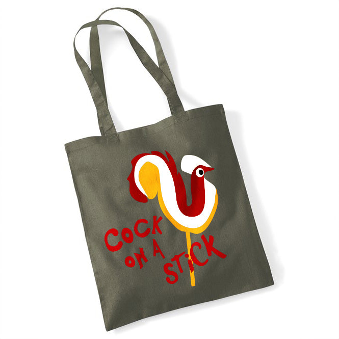 Cock on a stick Tote bag