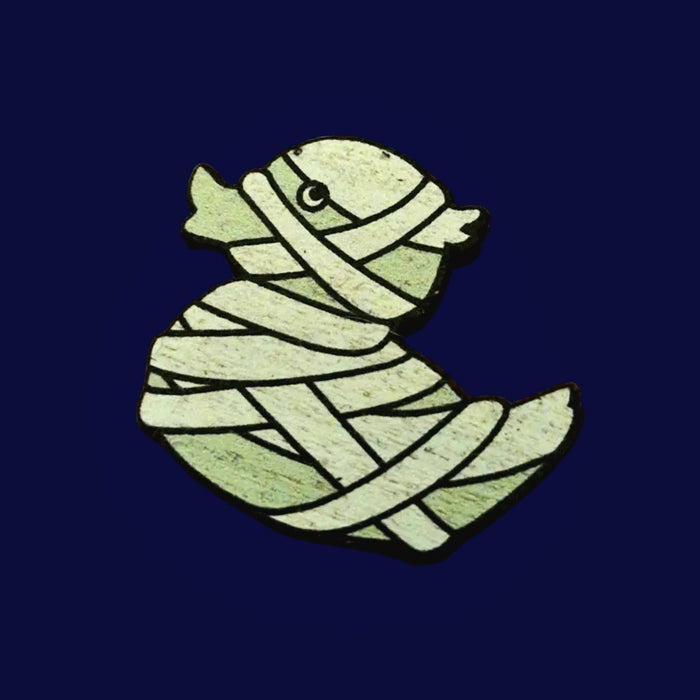 Mummy Duck Wooden Pin