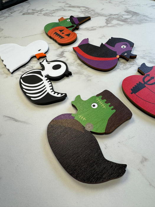 Frankenduck - Inlaid wood and acrylic Handmade Fridge Magnet