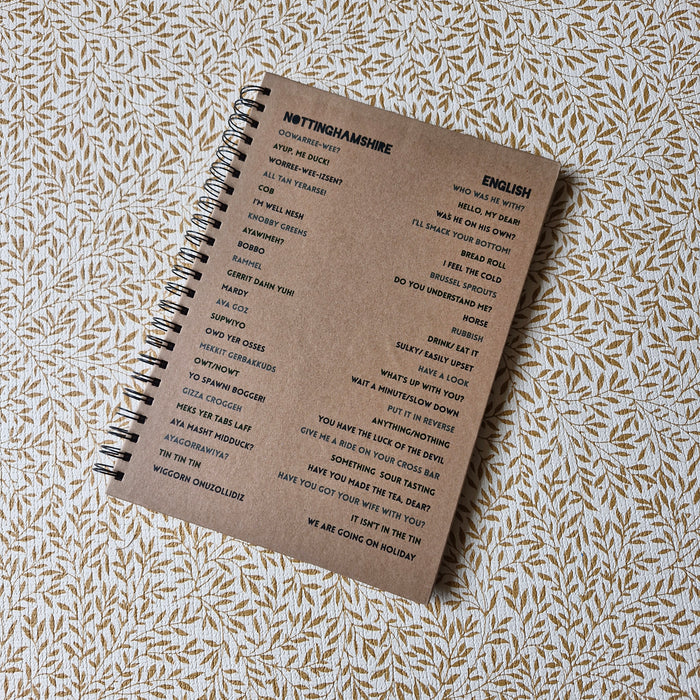 A4 Notebook Nottinghamshire to English