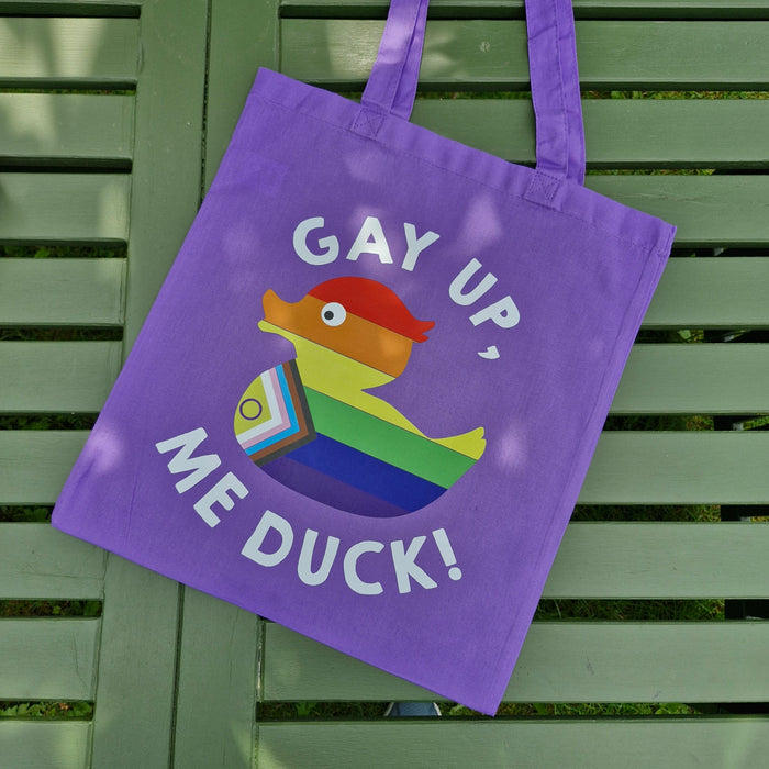 Gay up, me duck!  Tote Bag