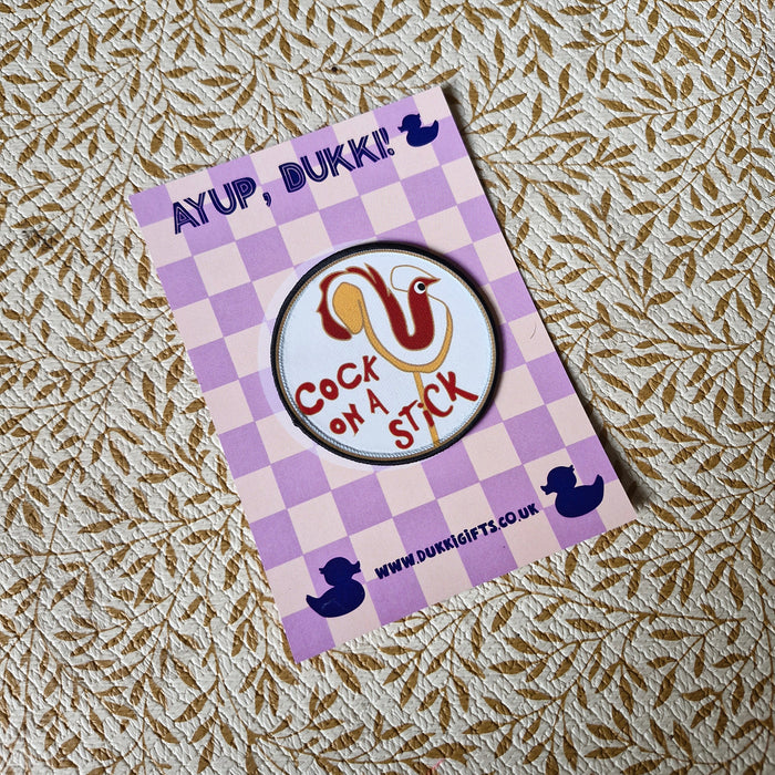 Cock on a stick sew on Cloth patches