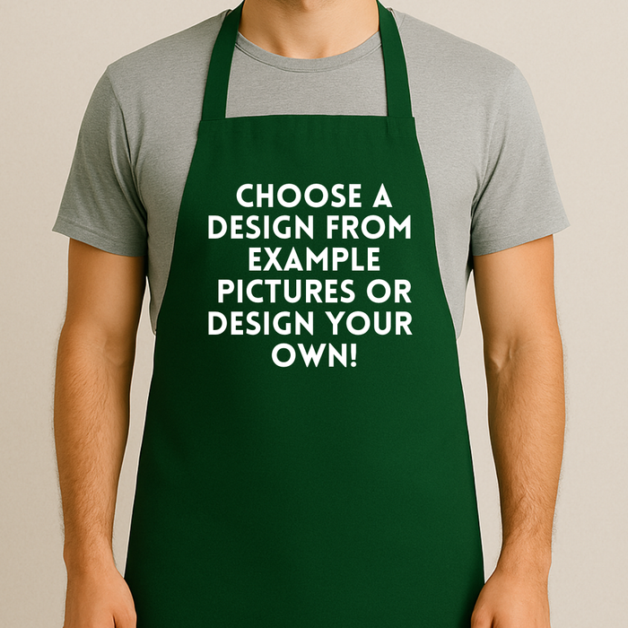Bottle Green Apron - choose your design