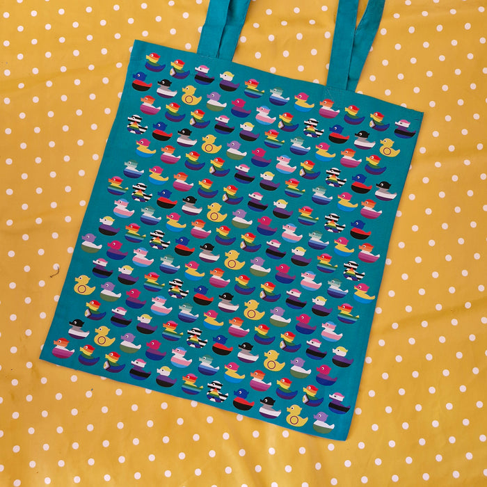 Pride flag Ducks tote bag