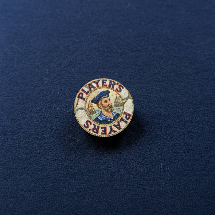 Player's wooden lapel pin