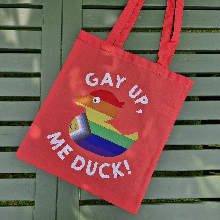 Gay up, me duck!  Tote Bag