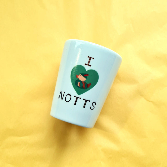 I love Notts Ceramic Shot Glass / Egg cup
