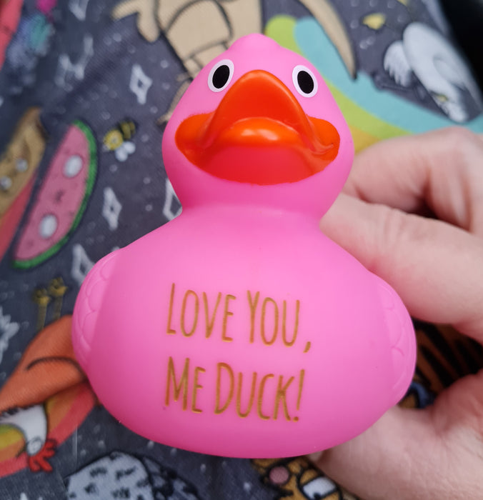 Love you, me duck! Pink Rubber Ducks