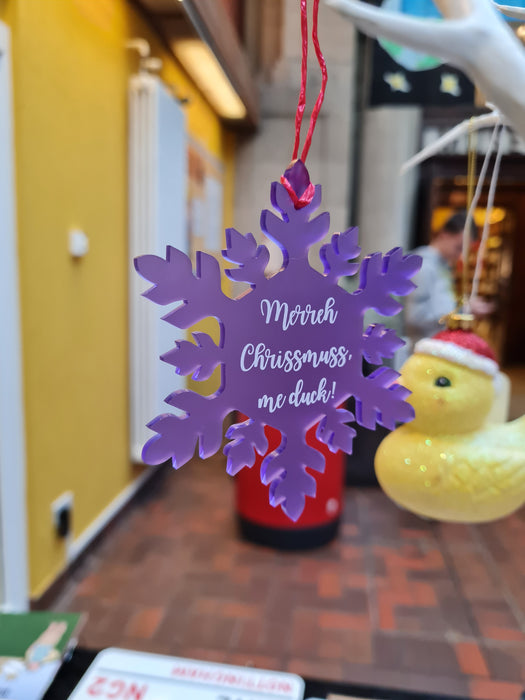 Merreh Chrissmuss me duck! Christmas Snowflake Decorations