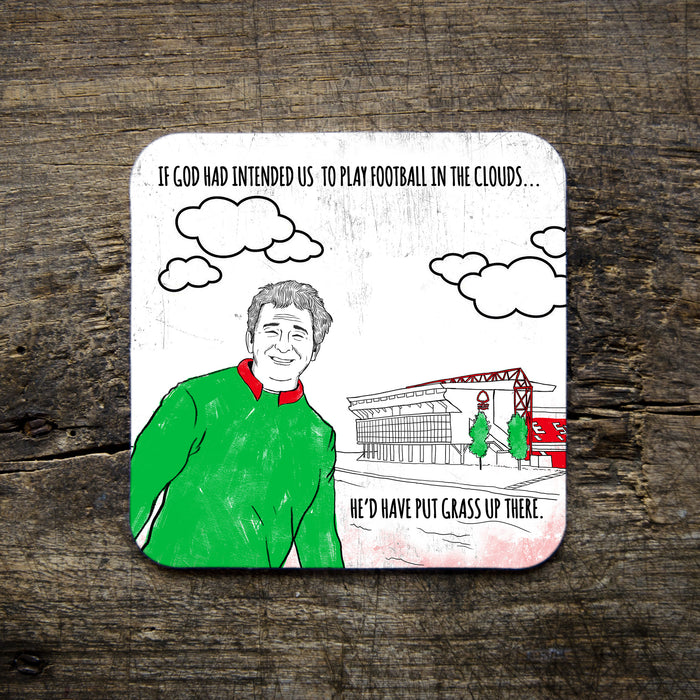 Football in the clouds - Brian Clough Quote Coaster