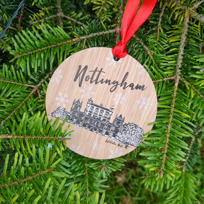 Nottingham Landmarks Wooden Christmas Decorations (10cm)