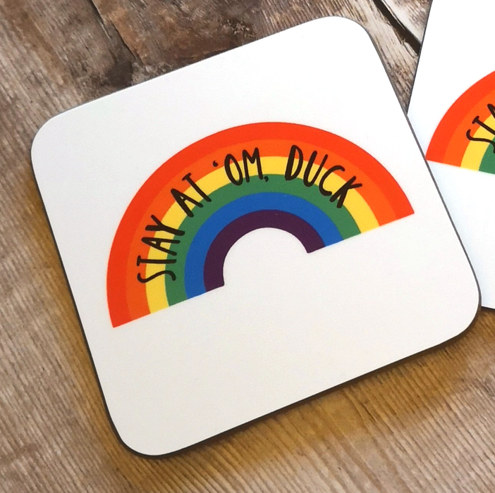 Stay At 'Om, Duck Rainbow Coaster