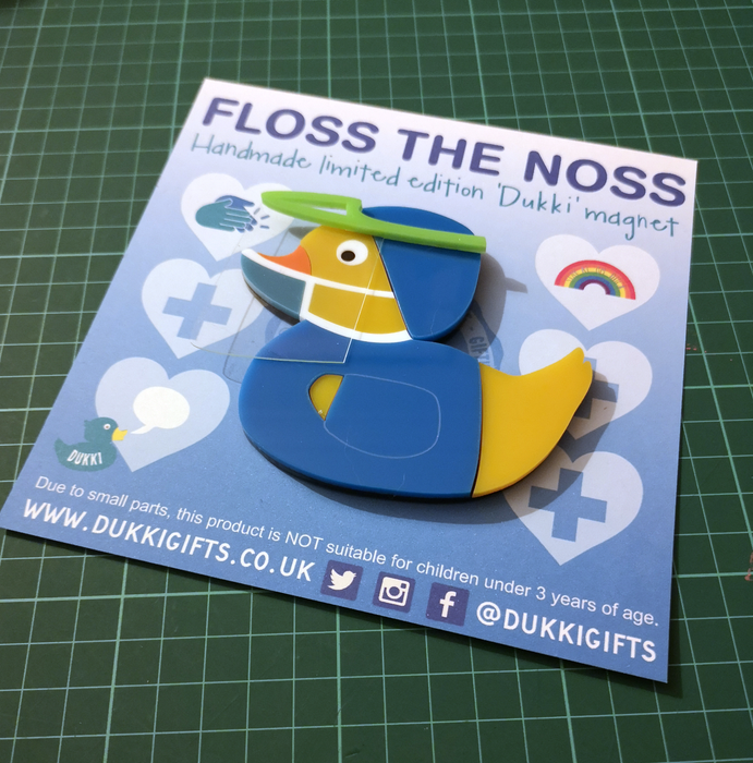 Floss the Noss - Acrylic Inlaid Handmade Fridge Magnet
