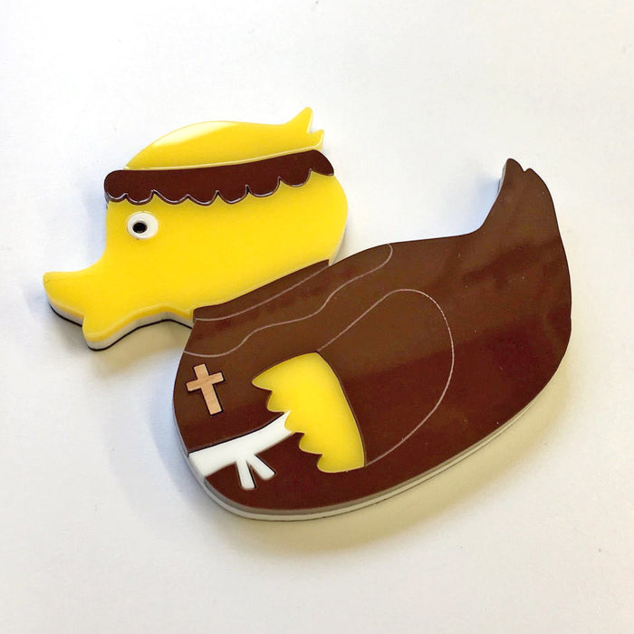 Limited Edition Friar Duck - Acrylic Inlaid Handmade Fridge Magnet