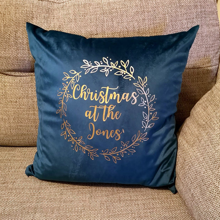 Personalised Christmas Velvet Cushion