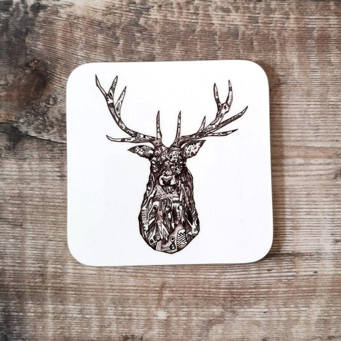 STAG COASTER by Ian Jones Art and Illustration
