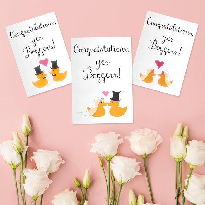 Congratulations, yer boggers! Wedding Cards
