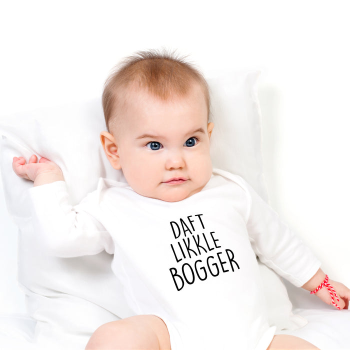 Daft likkle Bogger long-sleeved Baby Grow