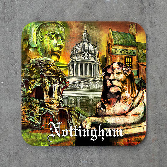 Nottingham Landmarks Collage Coaster