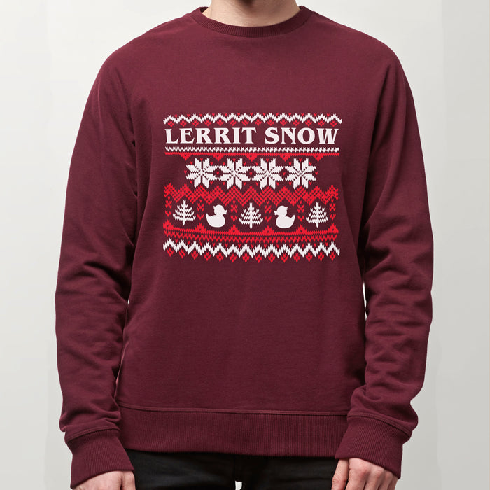 Lerrit Snow Scandi Print Chrissmuss Jumper or T-shirt