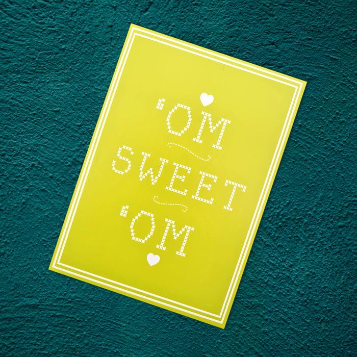 Om Sweet 'Om Lime Green Print