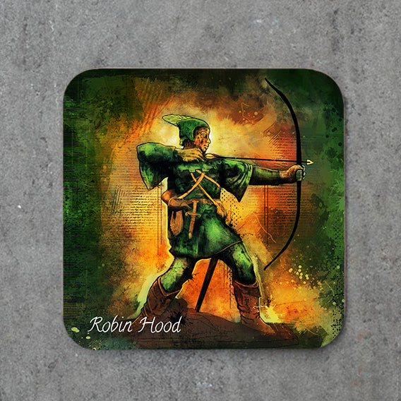 Graffiti Green Robin Hood Coasters