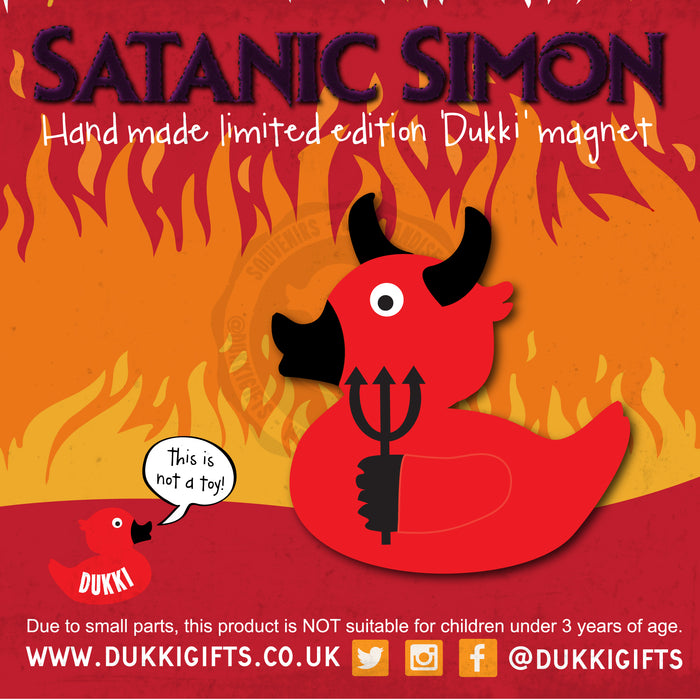 Satanic Simon - Acrylic Inlaid Handmade Fridge Magnet